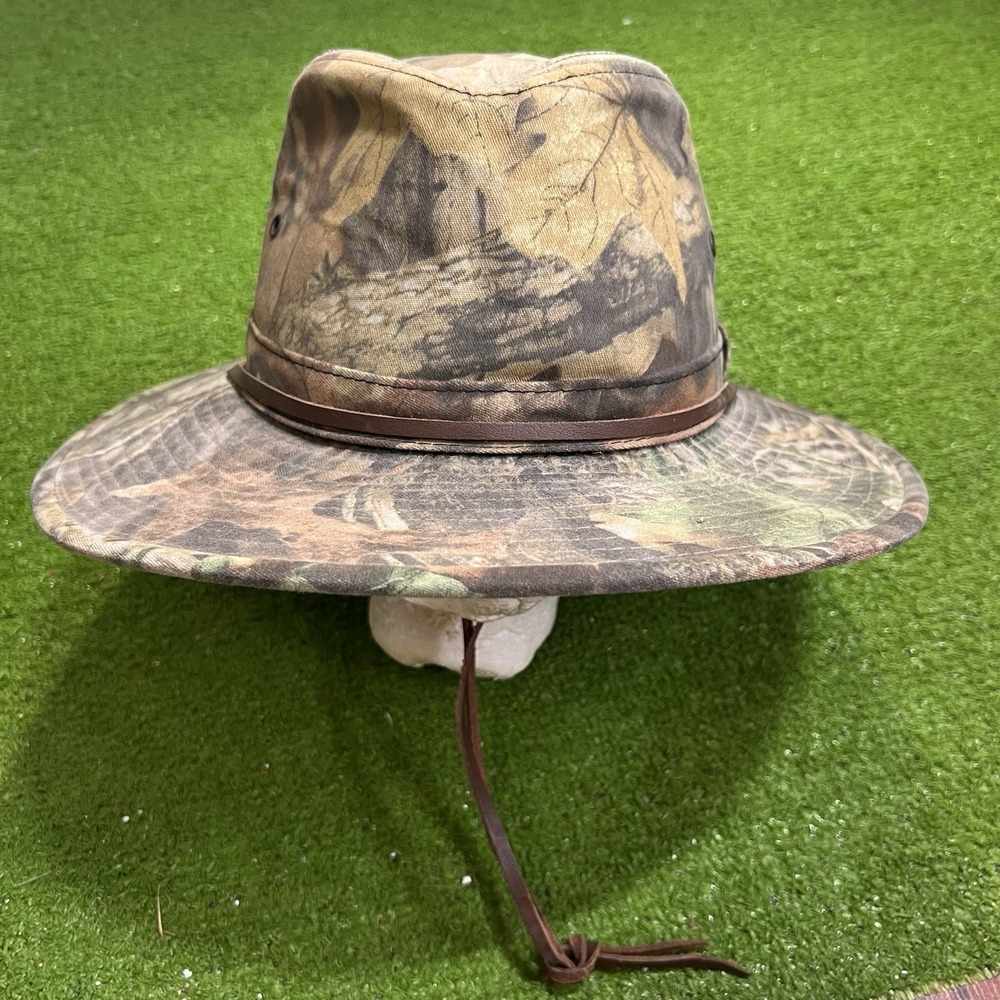 Men's Outdoor camouflage Hat VTG Real tree Advantage Made USA Boonie Safari L/XL